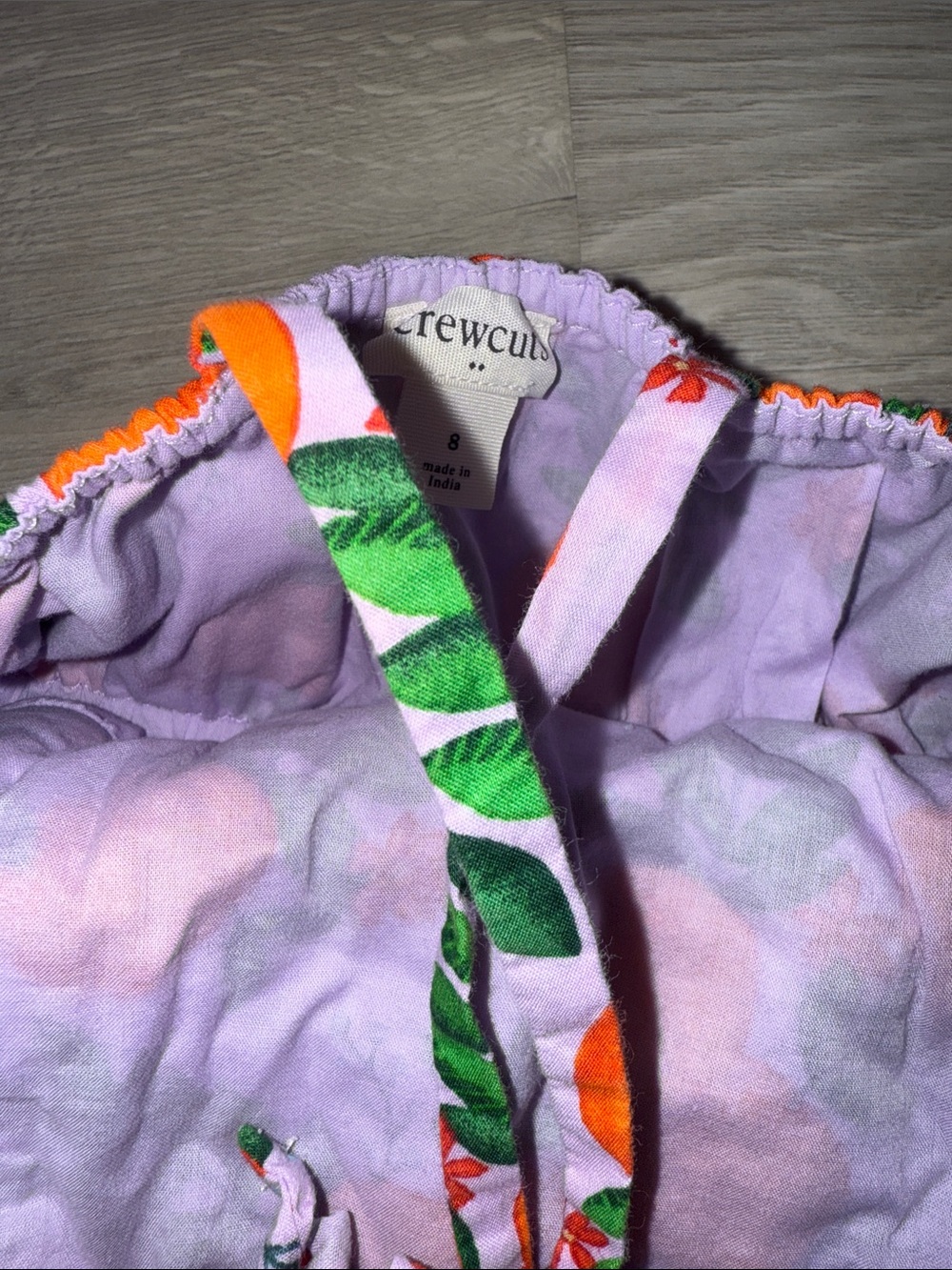 Crewcuts Girls Orange Print Sundress - Orange, Green, Lavender - size 8 - Picture 3 of 3